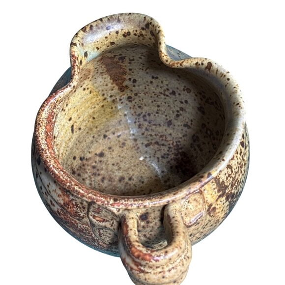 VTG Stoneware Syrup Small Pitcher By Artist Mayfield Handcrafted Michigan - Picture 5 of 9